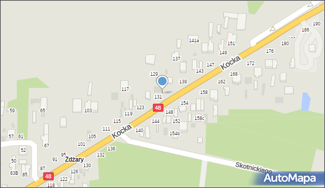 Dęblin, Kocka, 133, mapa Dęblin