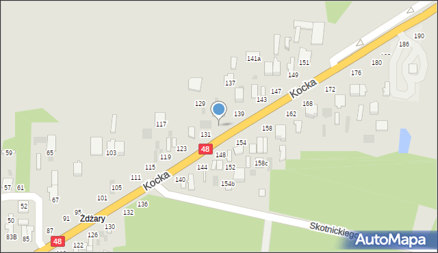 Dęblin, Kocka, 135, mapa Dęblin