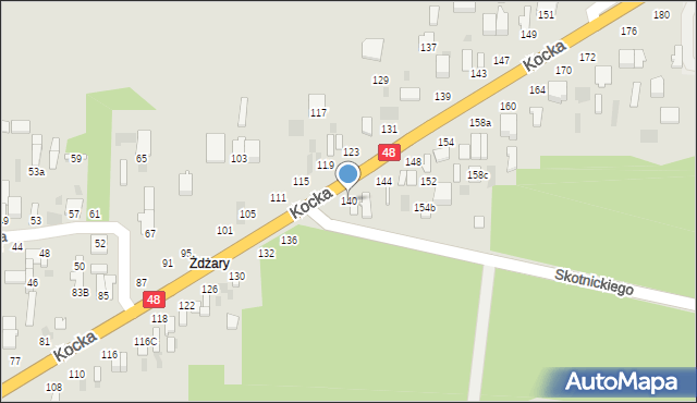 Dęblin, Kocka, 140, mapa Dęblin