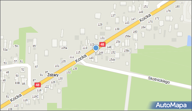 Dęblin, Kocka, 142, mapa Dęblin