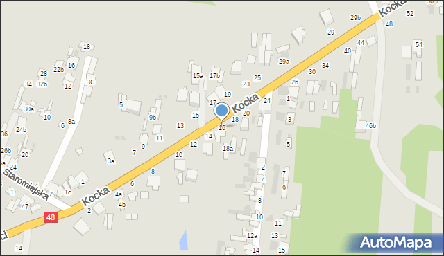 Dęblin, Kocka, 16, mapa Dęblin