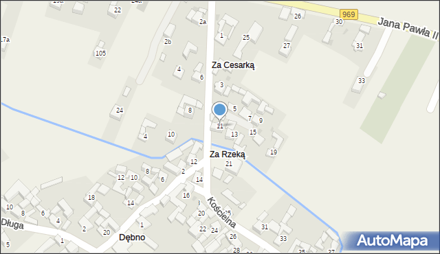 Dębno, Kościelna, 11, mapa Dębno