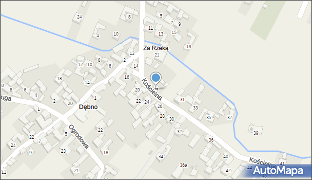 Dębno, Kościelna, 25, mapa Dębno