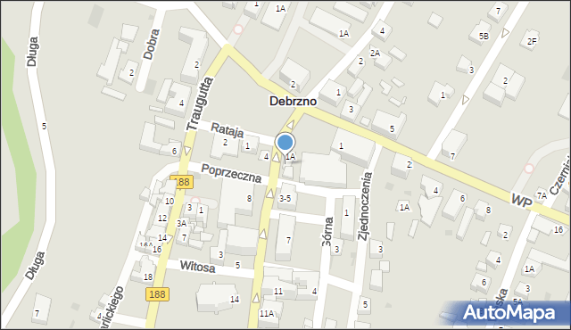 Debrzno, Kościuszki Tadeusza, gen., 1B, mapa Debrzno