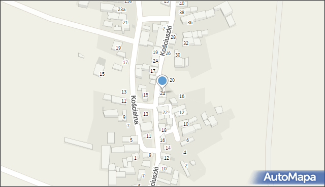 Debrzyca, Kościuszki Tadeusza, gen., 24, mapa Debrzyca