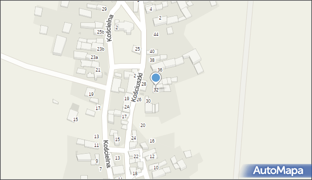 Debrzyca, Kościuszki Tadeusza, gen., 32, mapa Debrzyca