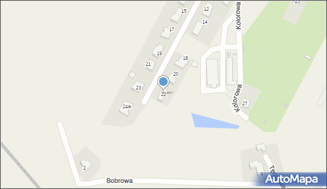 Deszczno, Kolorowa, 22, mapa Deszczno