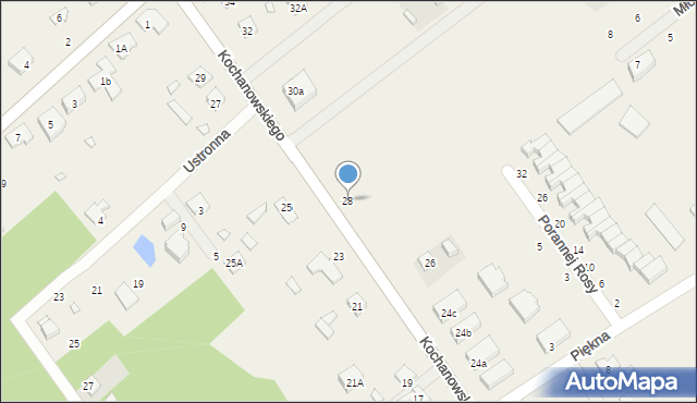 Długa Kościelna, Kochanowskiego Jana, 28, mapa Długa Kościelna