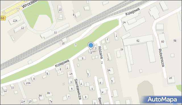 Długołęka, Kolejowa, 4, mapa Długołęka