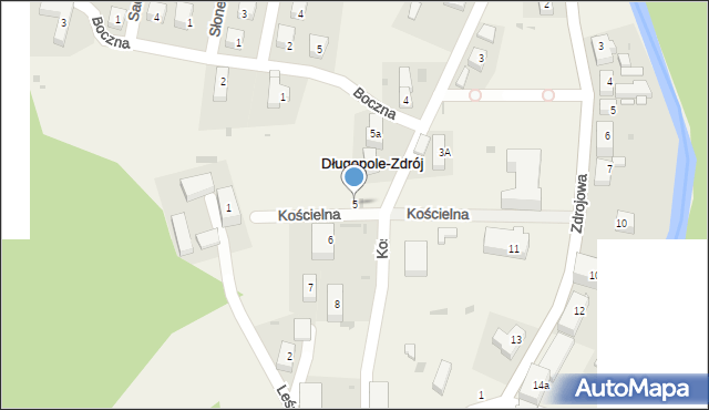 Długopole-Zdrój, Kościuszki Tadeusza, gen., 5, mapa Długopole-Zdrój