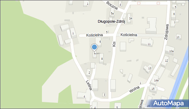 Długopole-Zdrój, Kościuszki Tadeusza, gen., 7, mapa Długopole-Zdrój