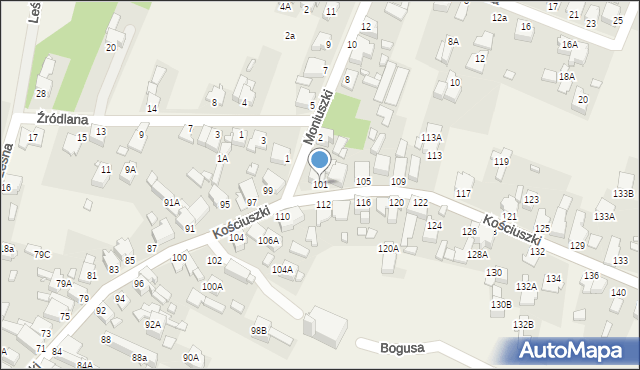 Dobieszowice, Kościuszki Tadeusza, gen., 101, mapa Dobieszowice