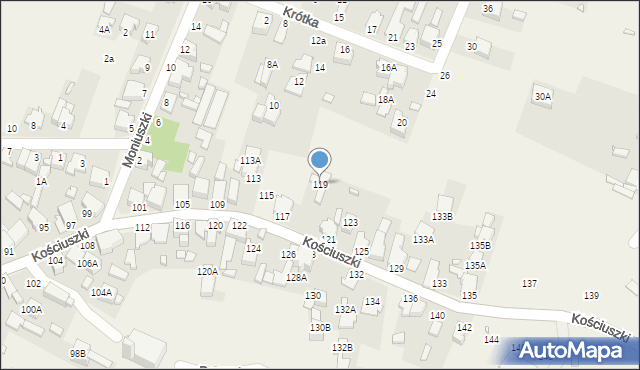 Dobieszowice, Kościuszki Tadeusza, gen., 119, mapa Dobieszowice