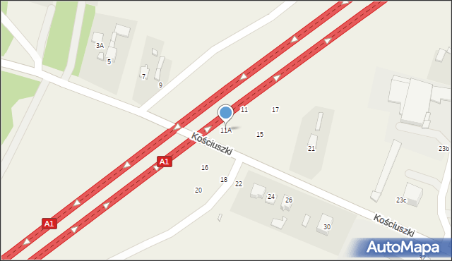 Dobieszowice, Kościuszki Tadeusza, gen., 11A, mapa Dobieszowice