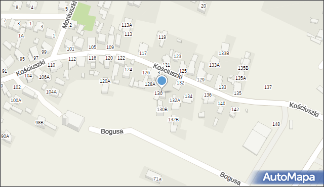 Dobieszowice, Kościuszki Tadeusza, gen., 130A, mapa Dobieszowice