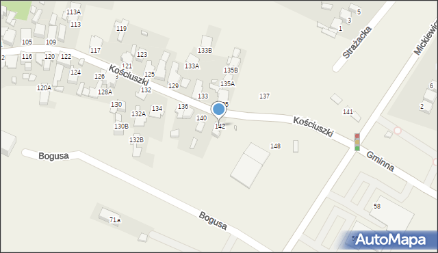 Dobieszowice, Kościuszki Tadeusza, gen., 142, mapa Dobieszowice