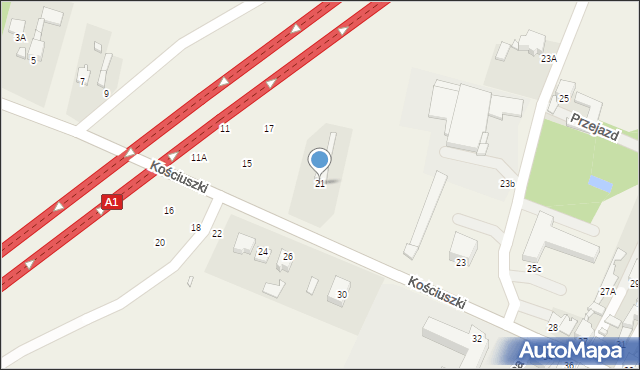 Dobieszowice, Kościuszki Tadeusza, gen., 21, mapa Dobieszowice