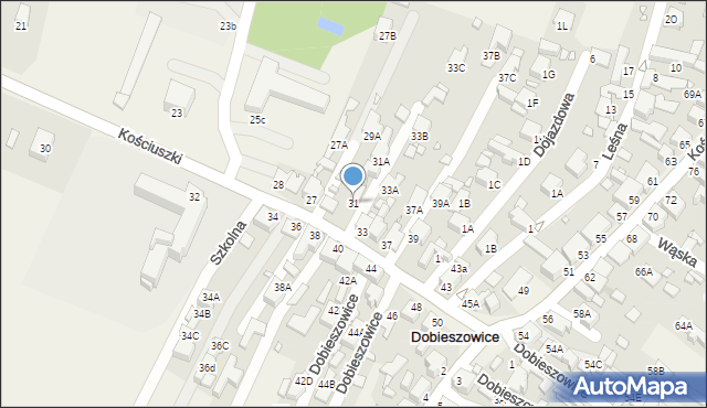 Dobieszowice, Kościuszki Tadeusza, gen., 31, mapa Dobieszowice