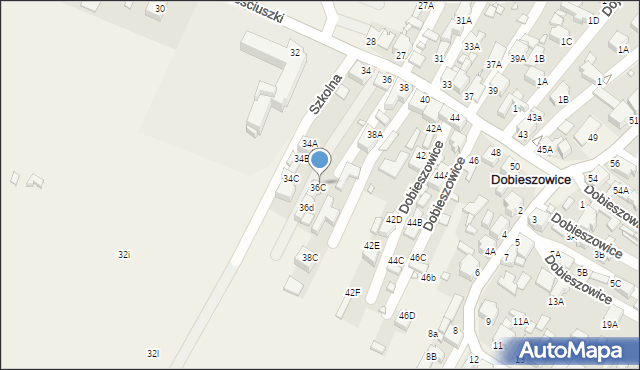 Dobieszowice, Kościuszki Tadeusza, gen., 36a, mapa Dobieszowice