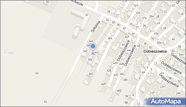 Dobieszowice, Kościuszki Tadeusza, gen., 36C, mapa Dobieszowice