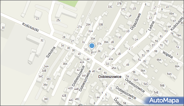 Dobieszowice, Kościuszki Tadeusza, gen., 37, mapa Dobieszowice