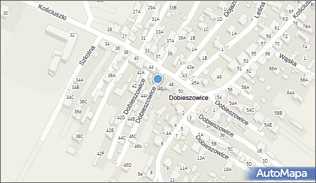 Dobieszowice, Kościuszki Tadeusza, gen., 46A, mapa Dobieszowice