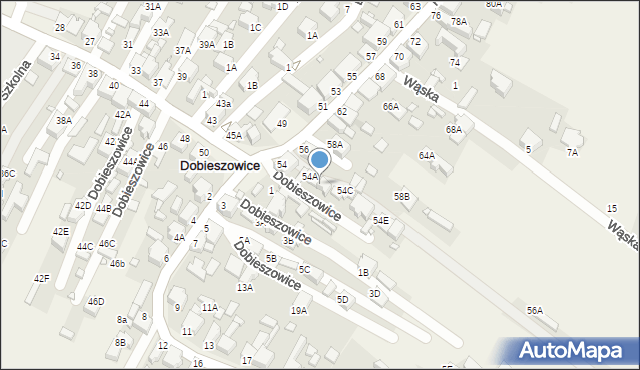 Dobieszowice, Kościuszki Tadeusza, gen., 54b, mapa Dobieszowice