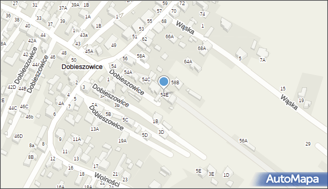 Dobieszowice, Kościuszki Tadeusza, gen., 54E, mapa Dobieszowice