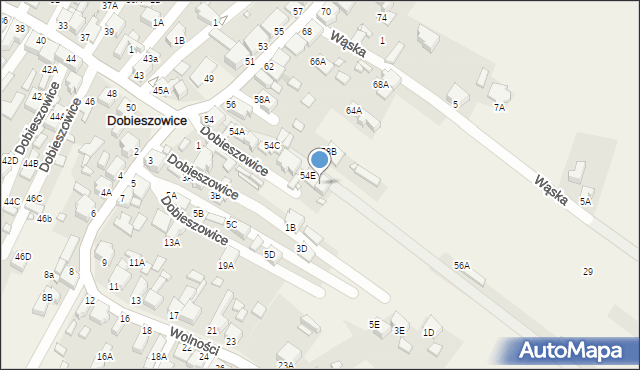 Dobieszowice, Kościuszki Tadeusza, gen., 54F, mapa Dobieszowice