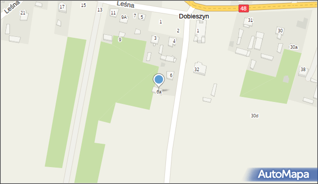 Dobieszyn, Kościelna, 6a, mapa Dobieszyn