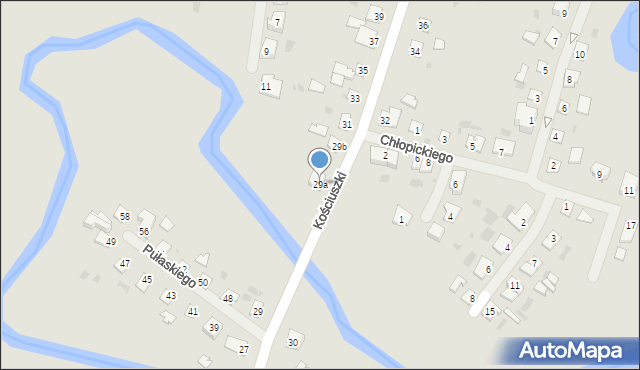 Dobre Miasto, Kościuszki Tadeusza, gen., 29a, mapa Dobre Miasto