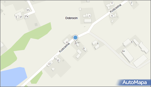 Dobrocin, Kościelna, 10, mapa Dobrocin