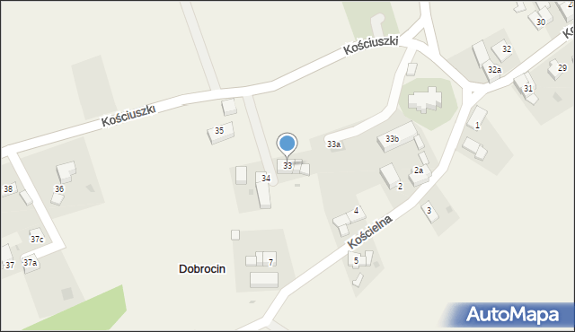 Dobrocin, Kościuszki Tadeusza, gen., 33, mapa Dobrocin