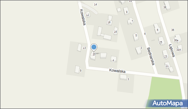 Dobrzewino, Kowalska, 10, mapa Dobrzewino