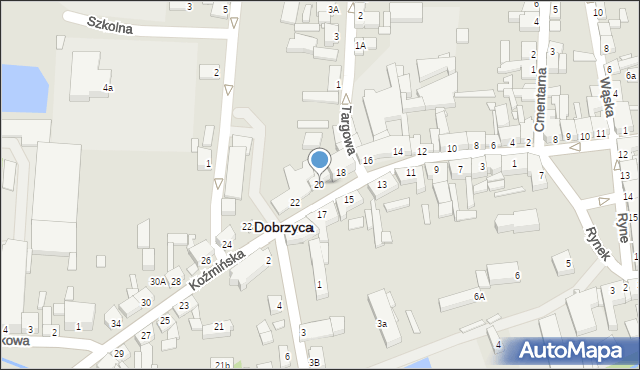 Dobrzyca, Koźmińska, 20, mapa Dobrzyca