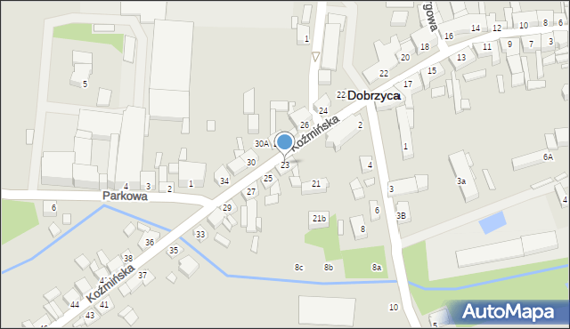 Dobrzyca, Koźmińska, 23, mapa Dobrzyca