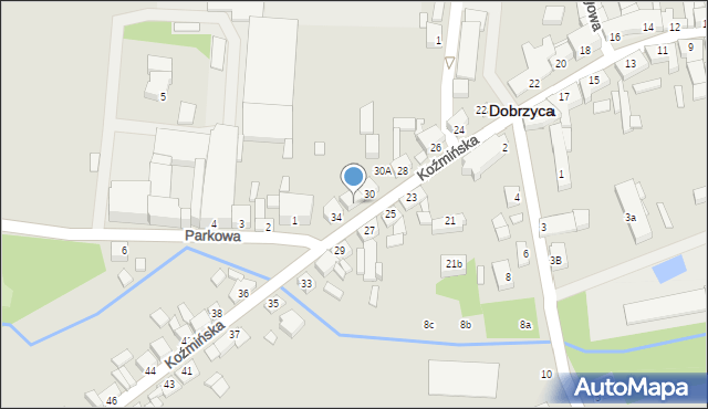 Dobrzyca, Koźmińska, 32, mapa Dobrzyca