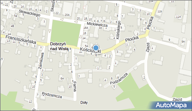 Dobrzyń nad Wisłą, Kościuszki Tadeusza, gen., 6, mapa Dobrzyń nad Wisłą