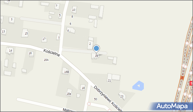Dobrzyniewo Duże, Kościelna, 19, mapa Dobrzyniewo Duże