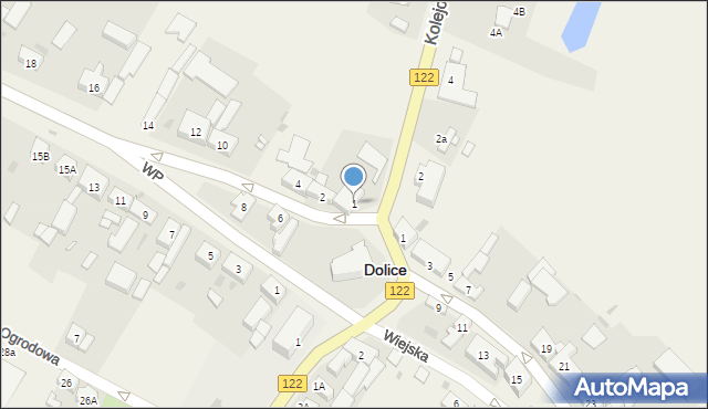Dolice, Kolejowa, 1, mapa Dolice
