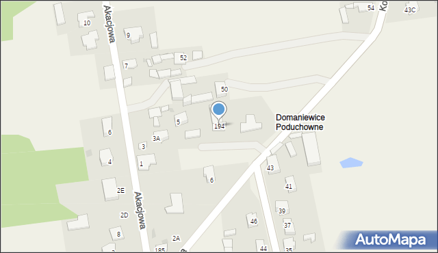 Domaniewice, Kolejowa, 194, mapa Domaniewice