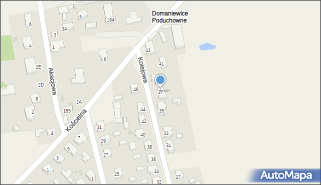 Domaniewice, Kolejowa, 37, mapa Domaniewice