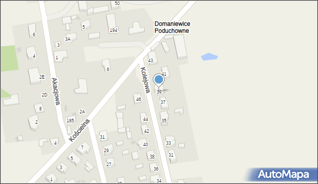 Domaniewice, Kolejowa, 39, mapa Domaniewice