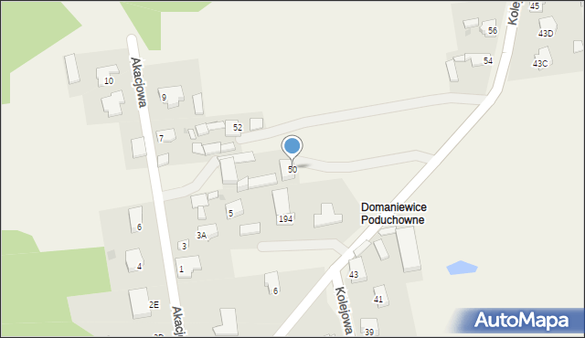 Domaniewice, Kolejowa, 50, mapa Domaniewice