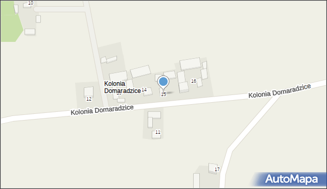 Domaradzice, Kolonia Domaradzice, 15, mapa Domaradzice