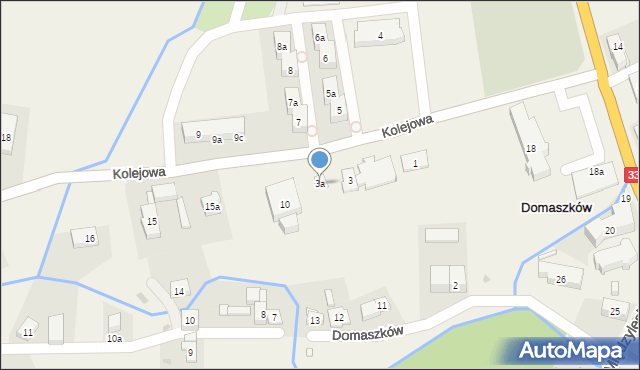 Domaszków, Kolejowa, 3a, mapa Domaszków