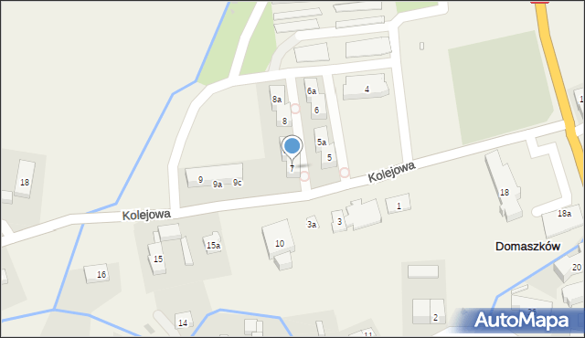 Domaszków, Kolejowa, 7, mapa Domaszków