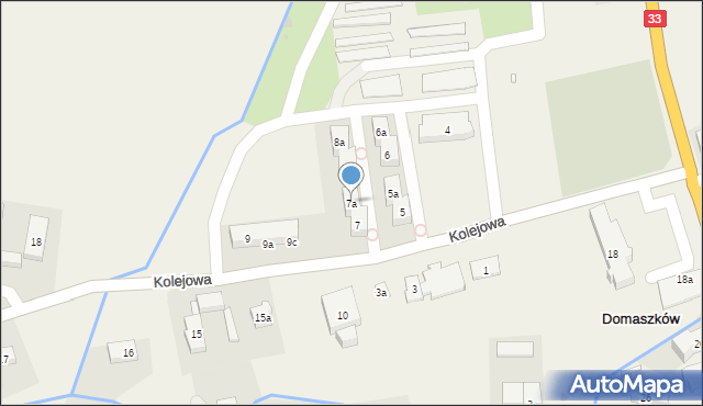 Domaszków, Kolejowa, 7a, mapa Domaszków