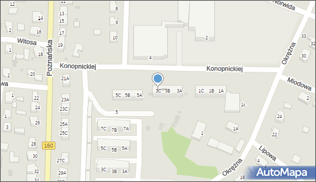 Drezdenko, Konopnickiej Marii, 3C, mapa Drezdenko