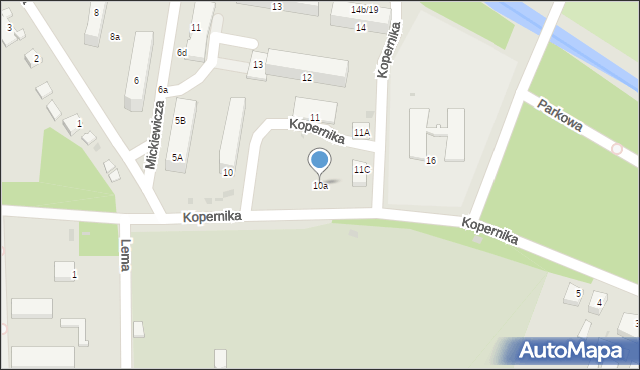 Drezdenko, Kopernika Mikołaja, 10a, mapa Drezdenko